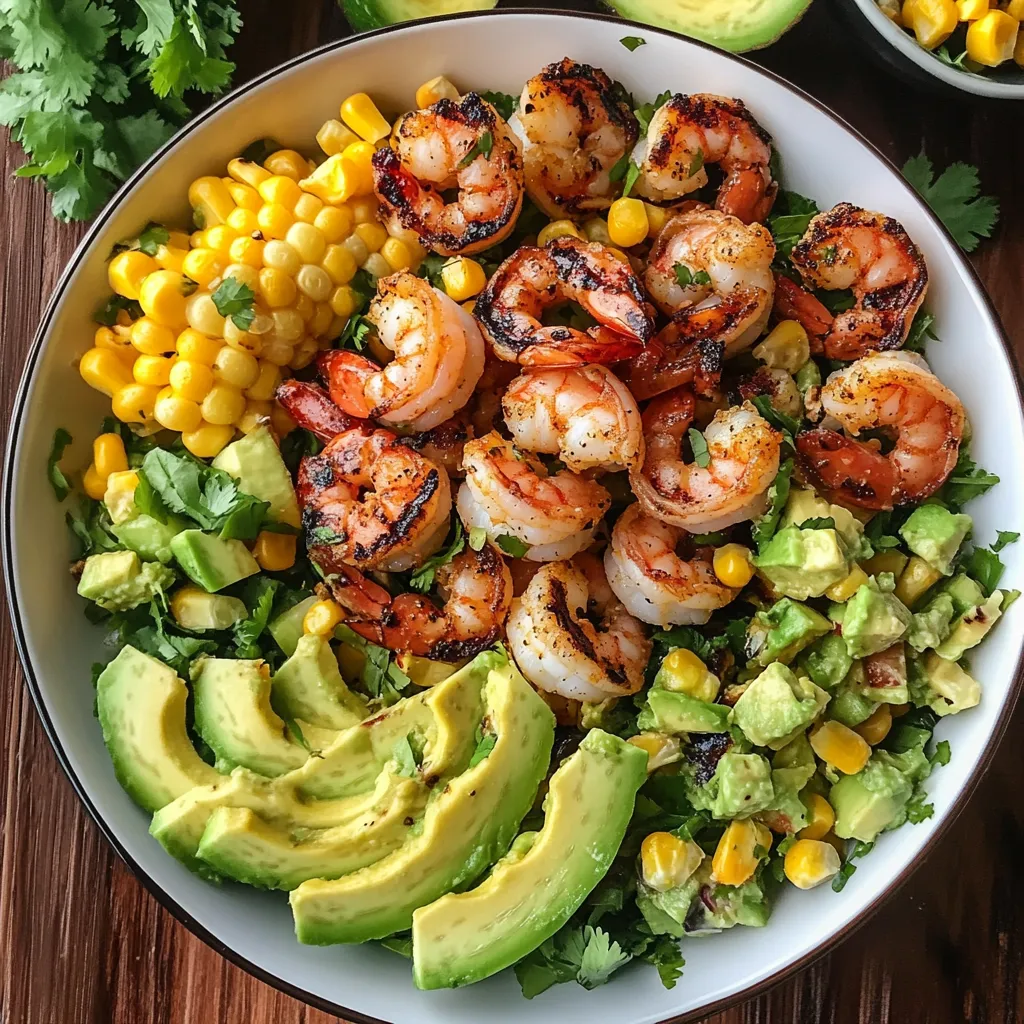 A bowl of shrimp and vegetables.