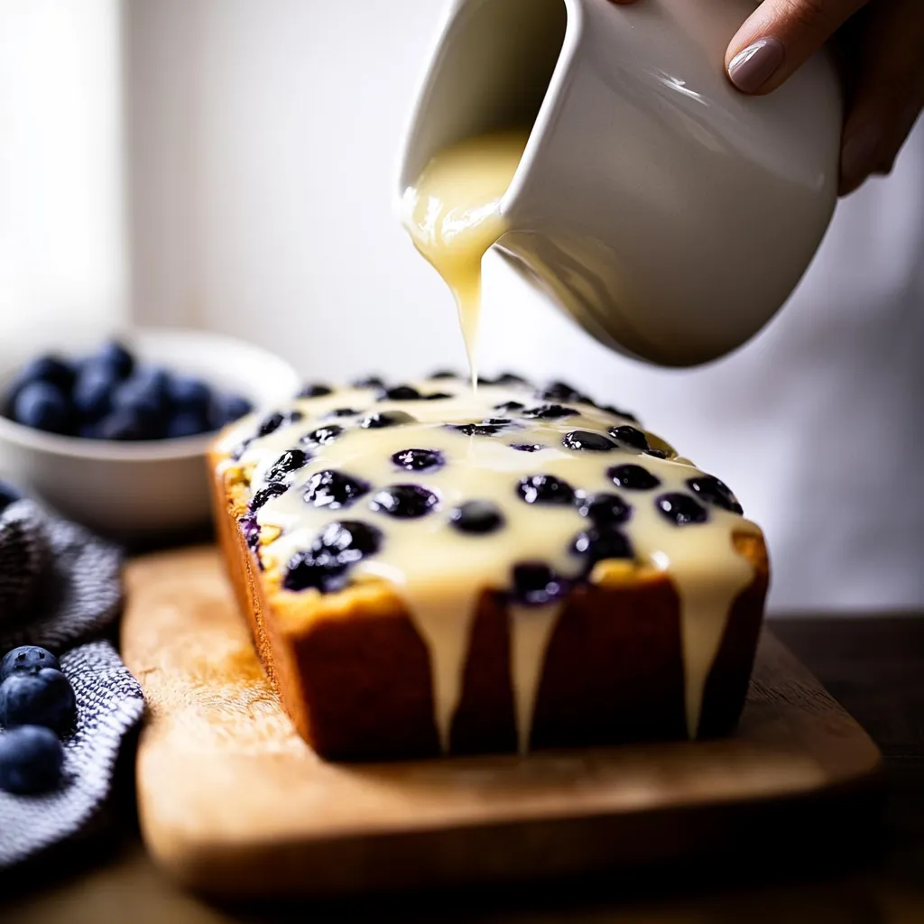 A person pouring cream on a cake.