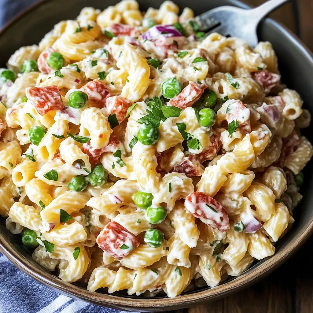 A bowl of pasta with peas and tomatoes.
