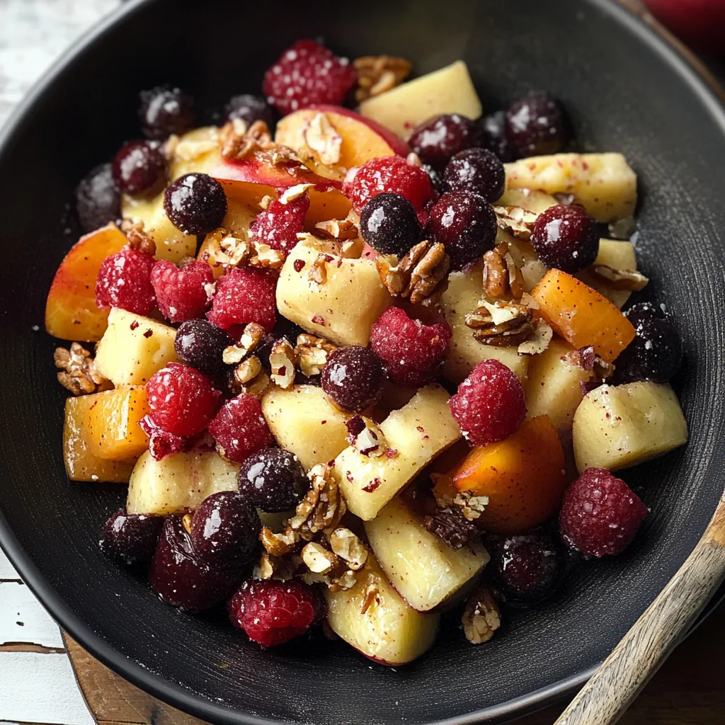 A bowl of fruit with nuts.
