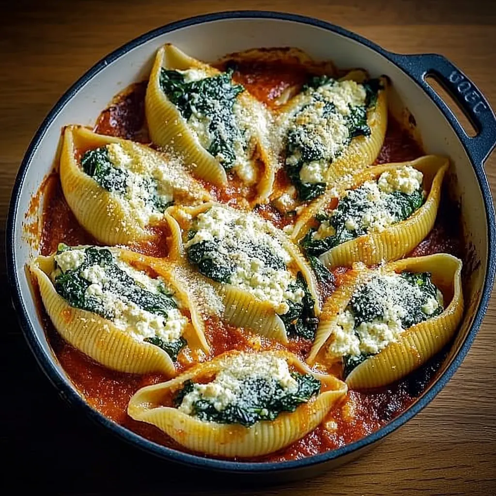 A bowl of pasta with cheese and spinach.
