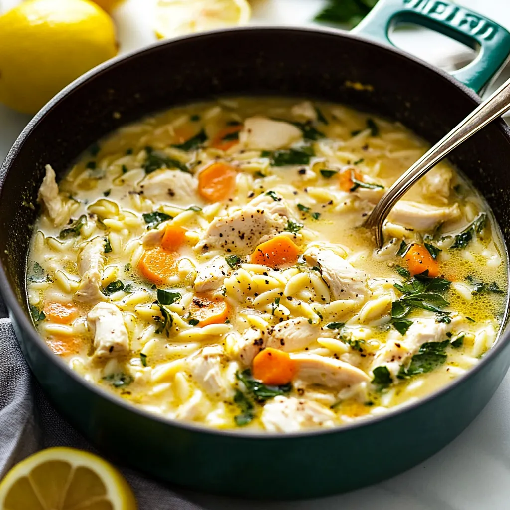 A bowl of soup with carrots and chicken.