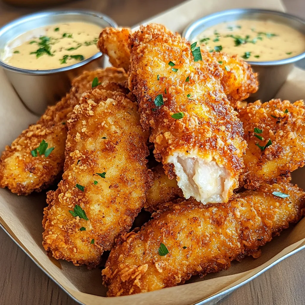 A plate of fried food with a dipping sauce.