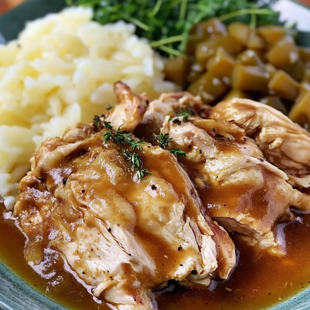 A plate of food with chicken, potatoes, and greens.