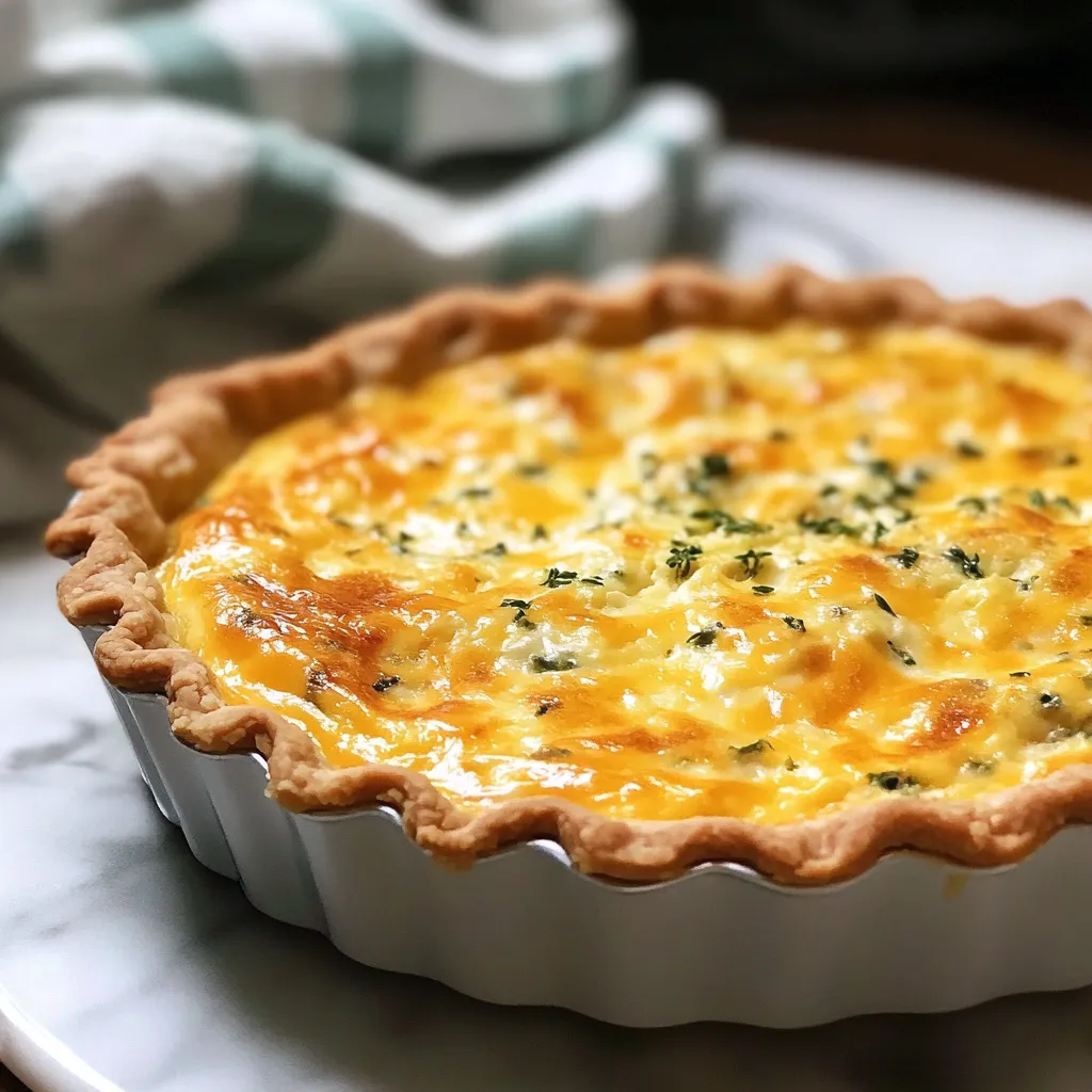 A pie with a green and white towel on top of it.