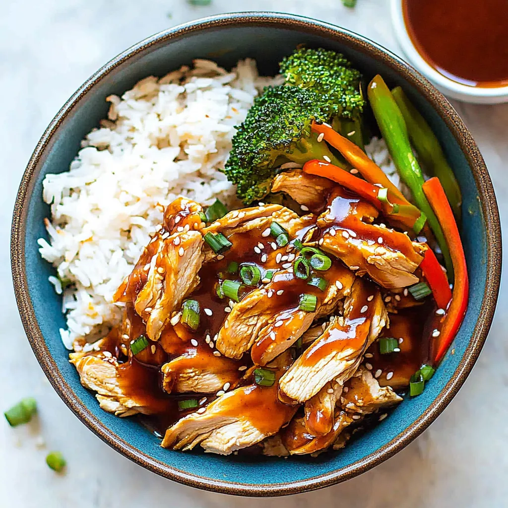 A bowl of rice and meat with broccoli and carrots.