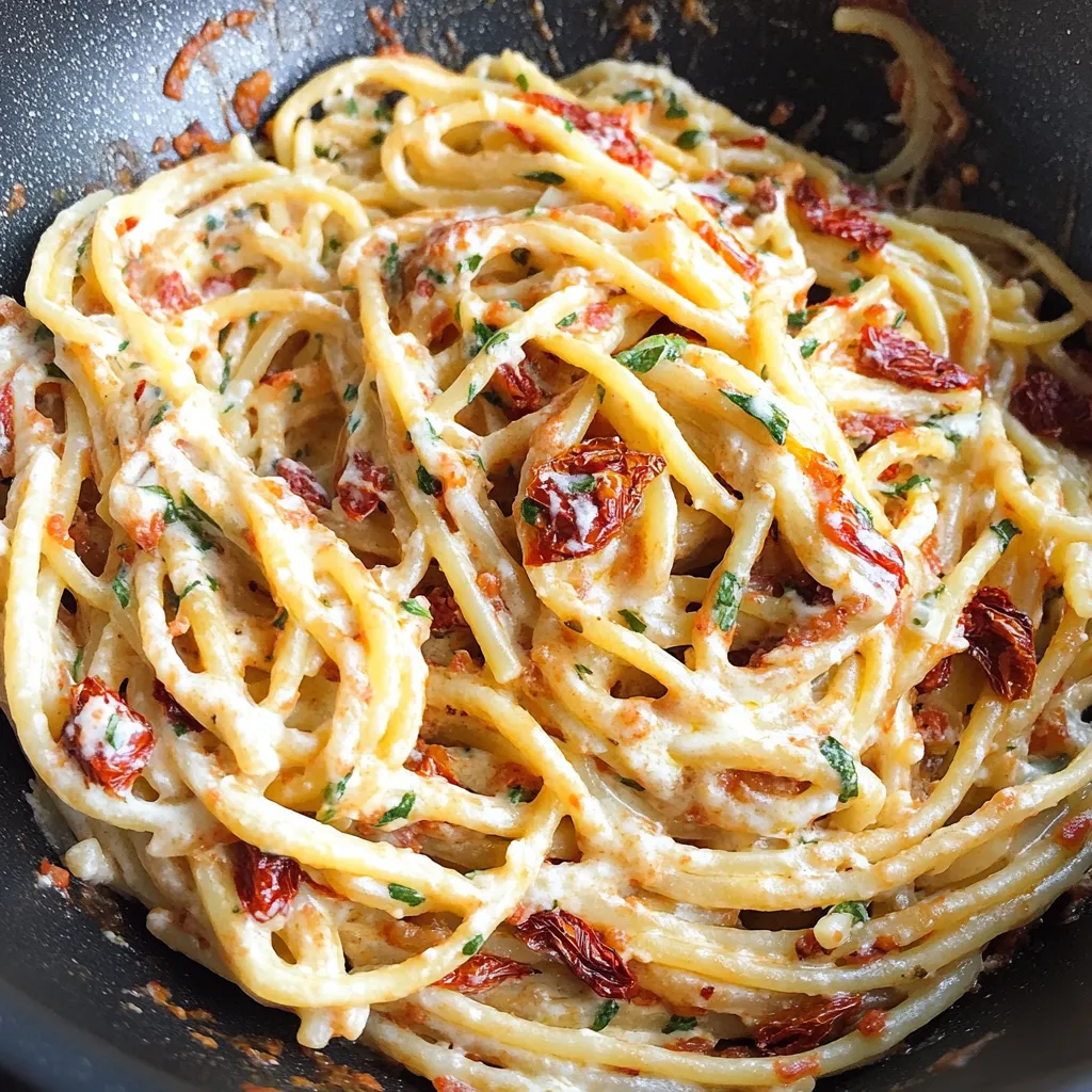 A bowl of spaghetti with tomatoes and cheese.