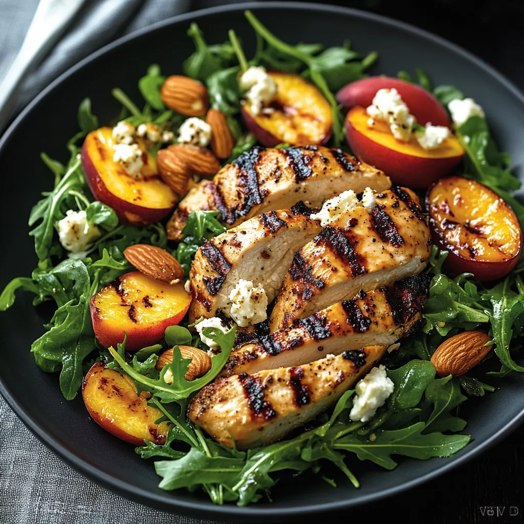 A plate of food with chicken, peppers, and blue cheese.