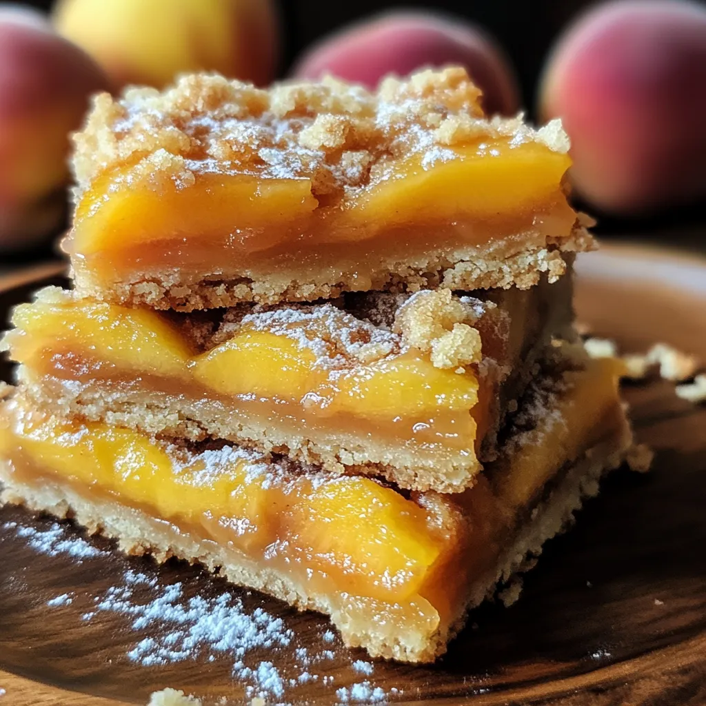 A stack of peach cobbler bars.