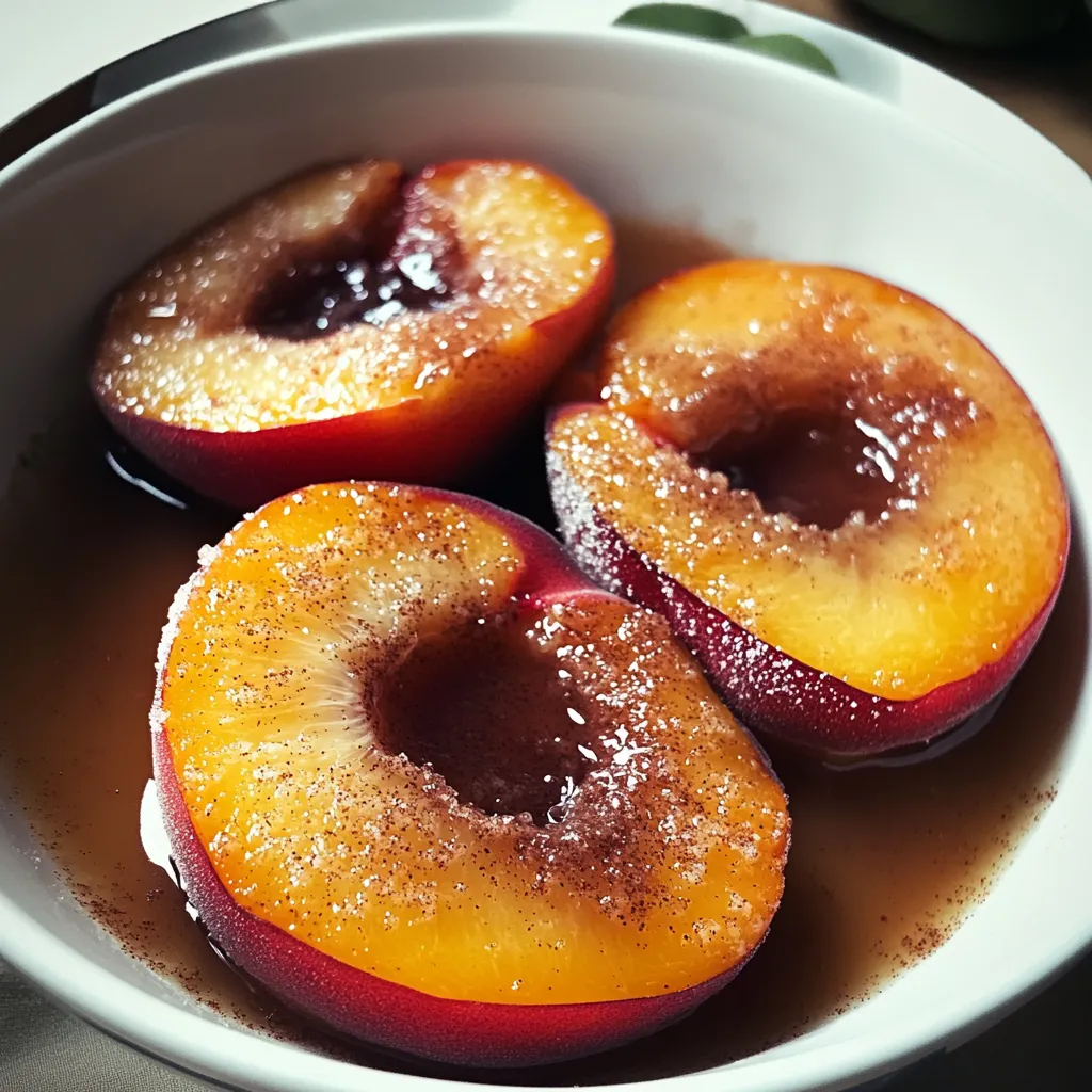 A bowl of peaches with sugar.
