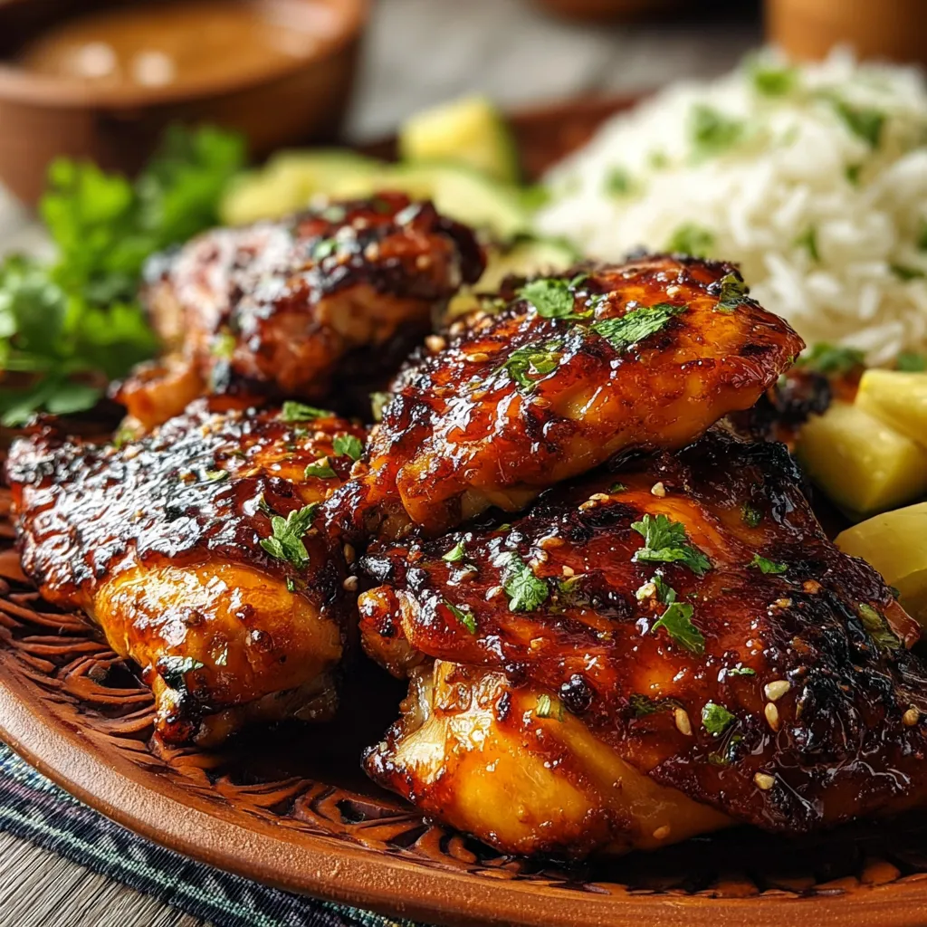 A plate of food with rice and chicken.