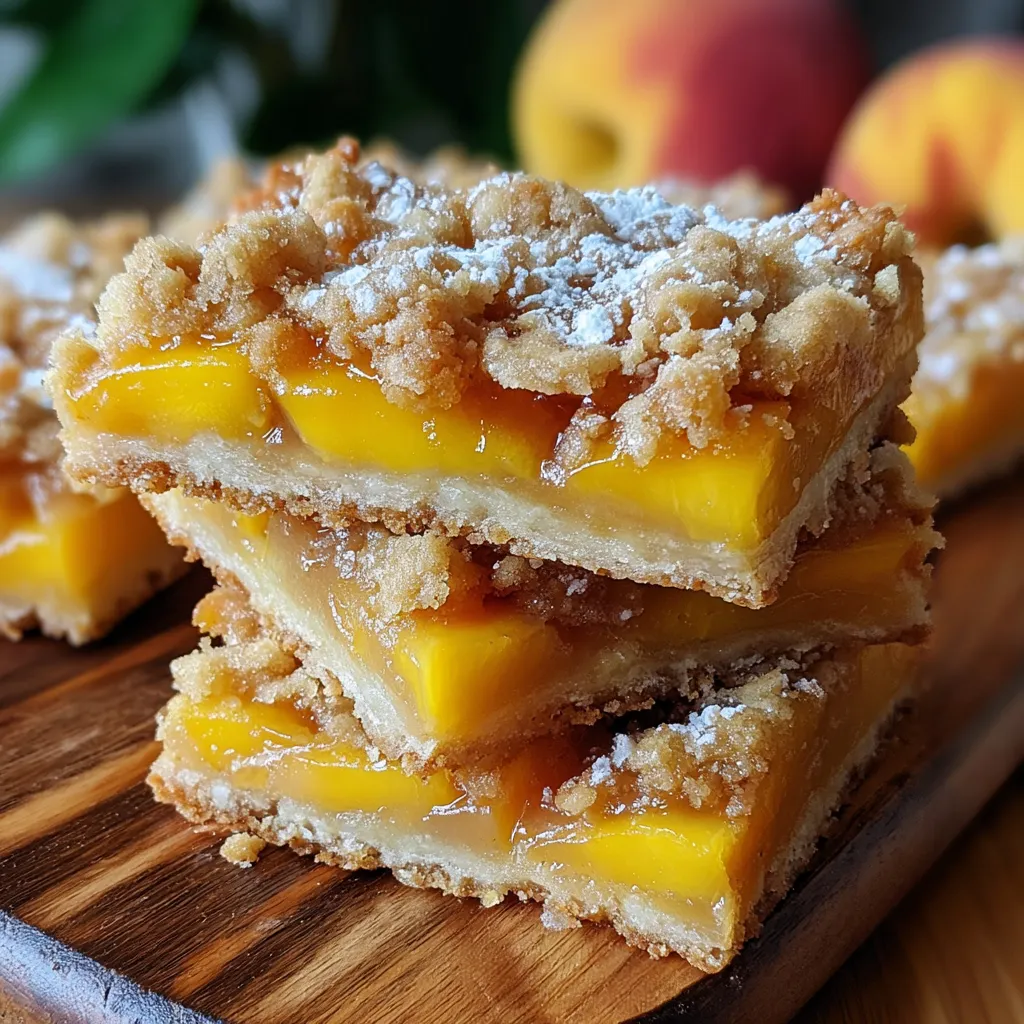 A stack of peach cobbler bars.