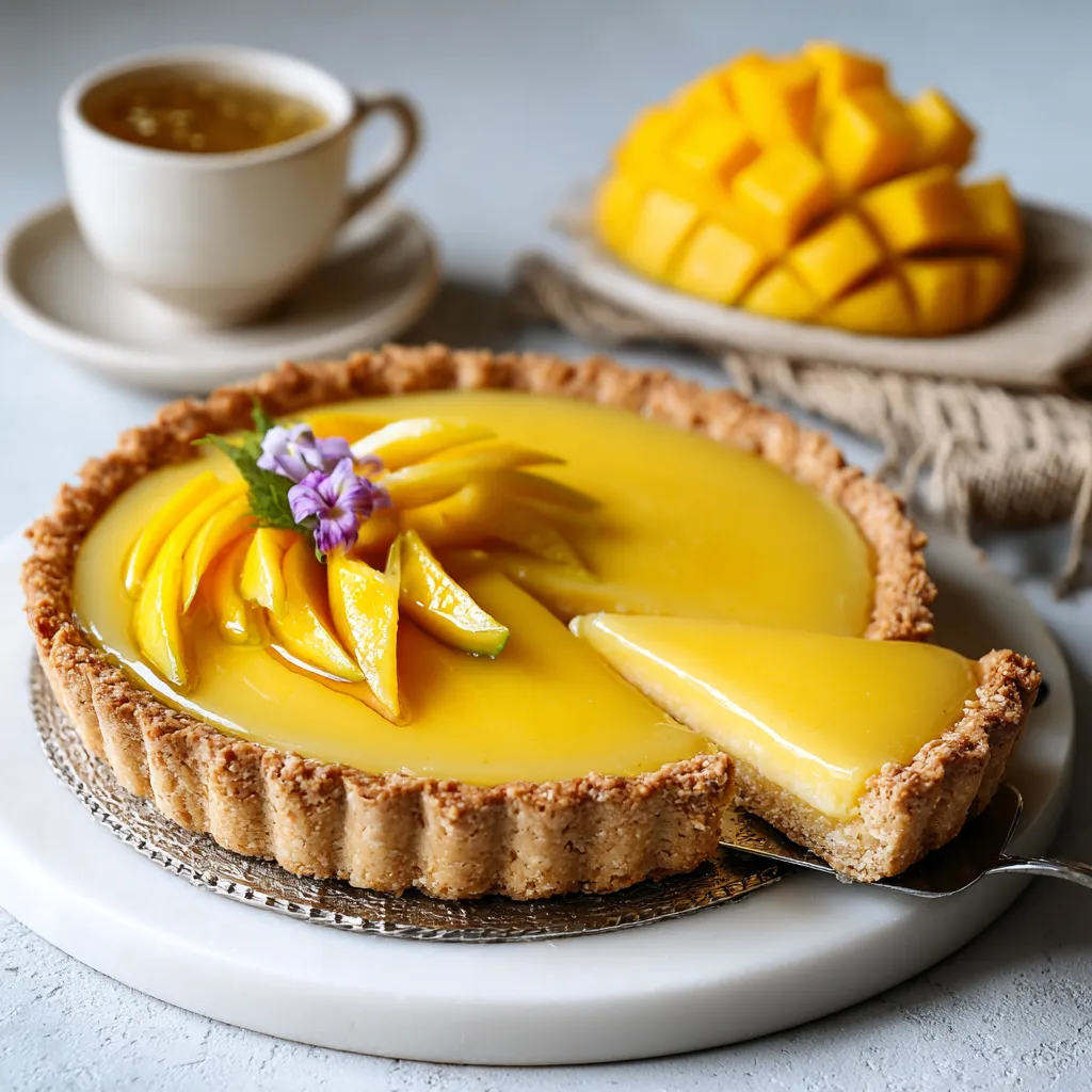 A slice of pie with a flower on top.