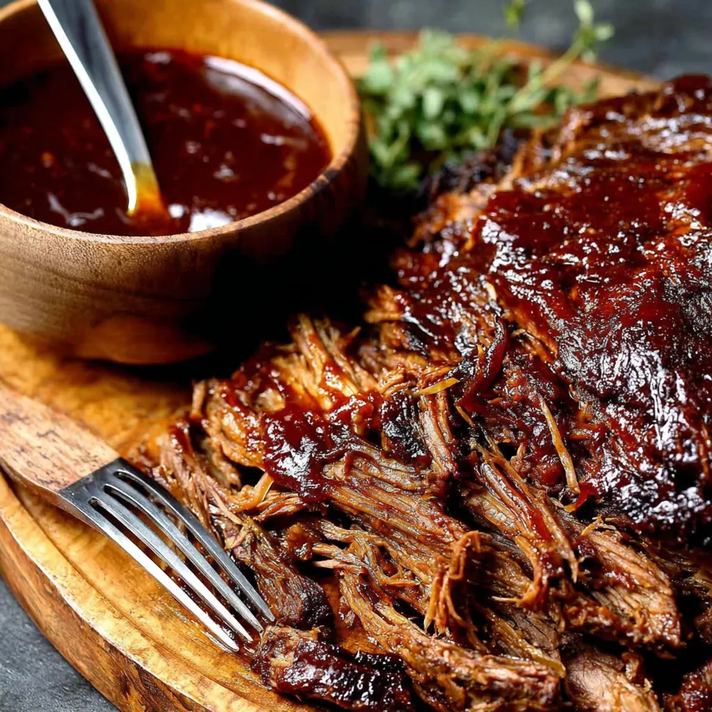 A plate of meat with a bowl of sauce.