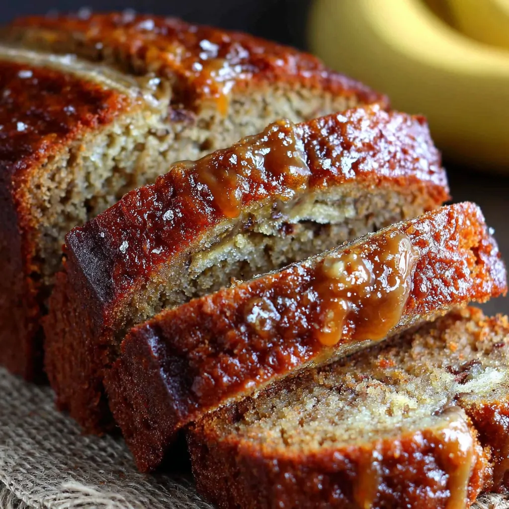 A loaf of bread with caramel on top.