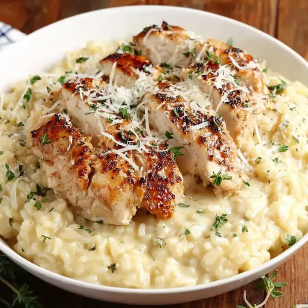 A bowl of food with chicken and cheese.