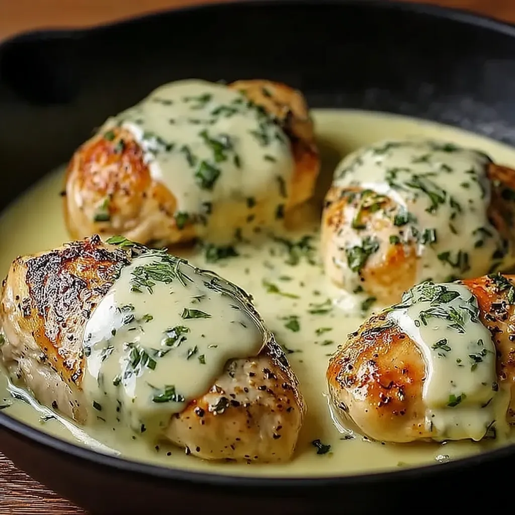 A plate of chicken with sauce.