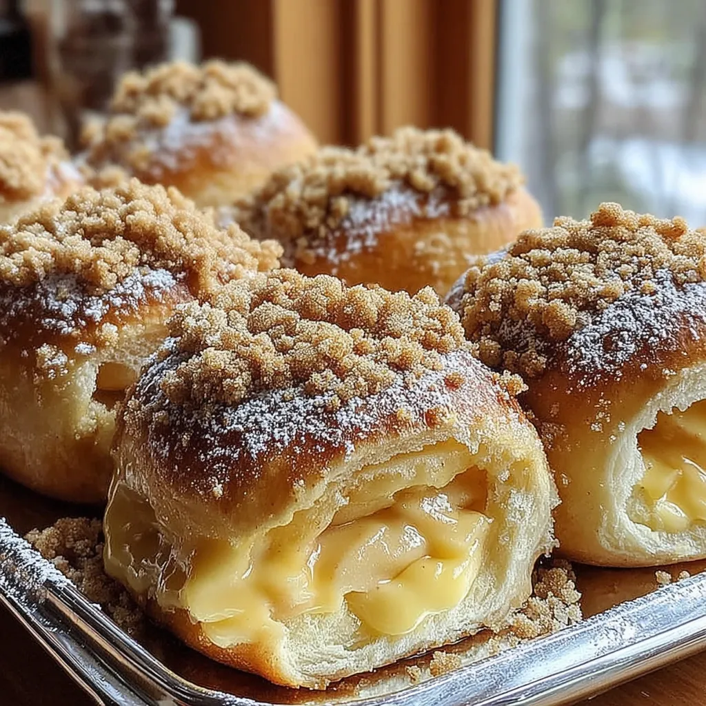 A plate of pastries with powdered sugar on top.