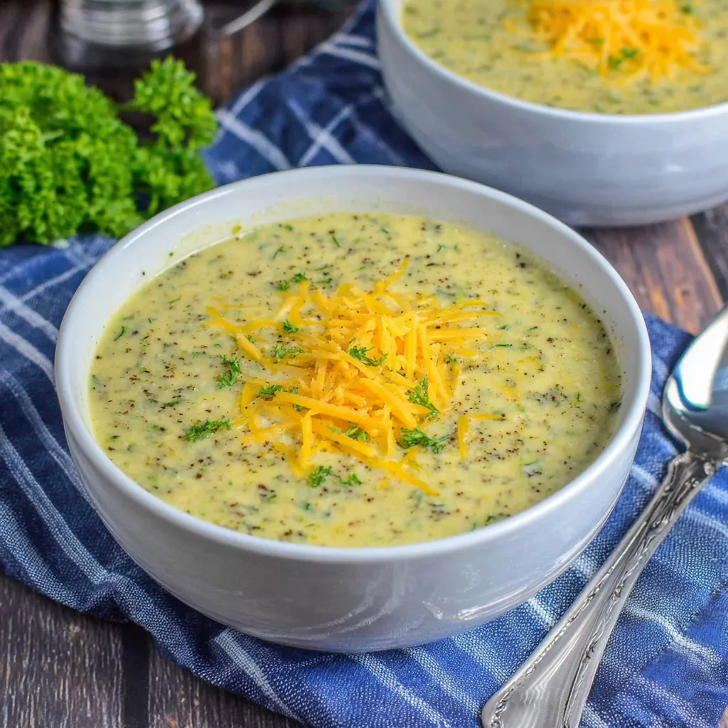 A bowl of soup with cheese on top.