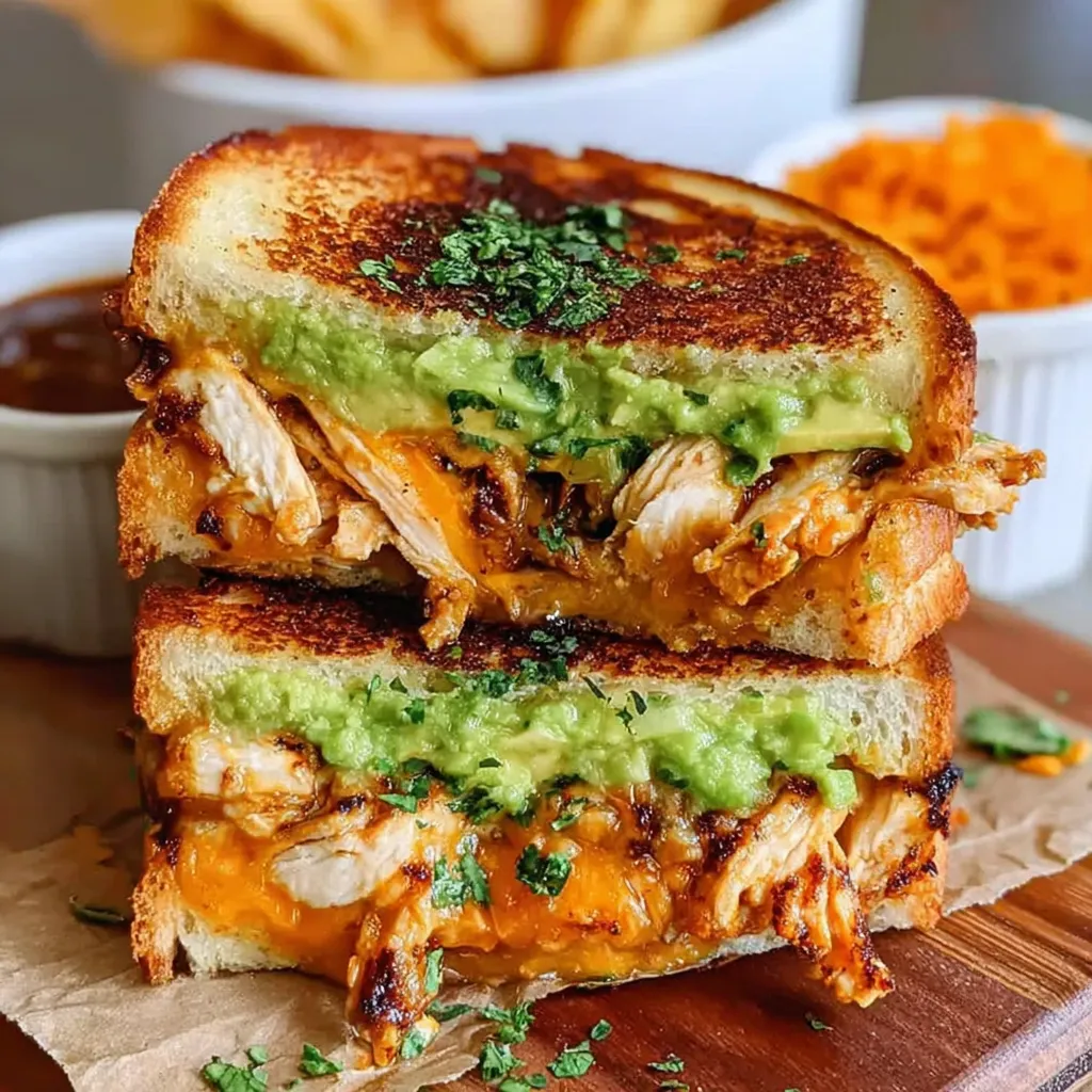 A sandwich with meat and avocado.