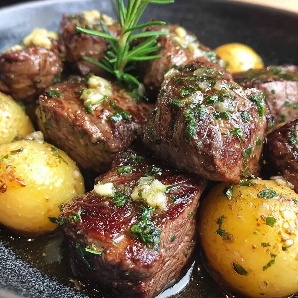 A plate of meat and potatoes.