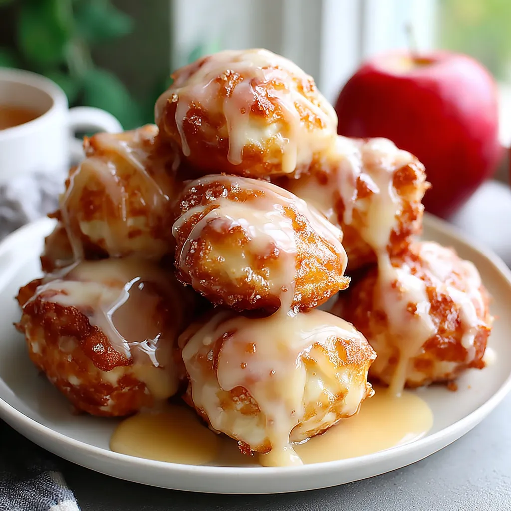 A plate of donuts with glaze.