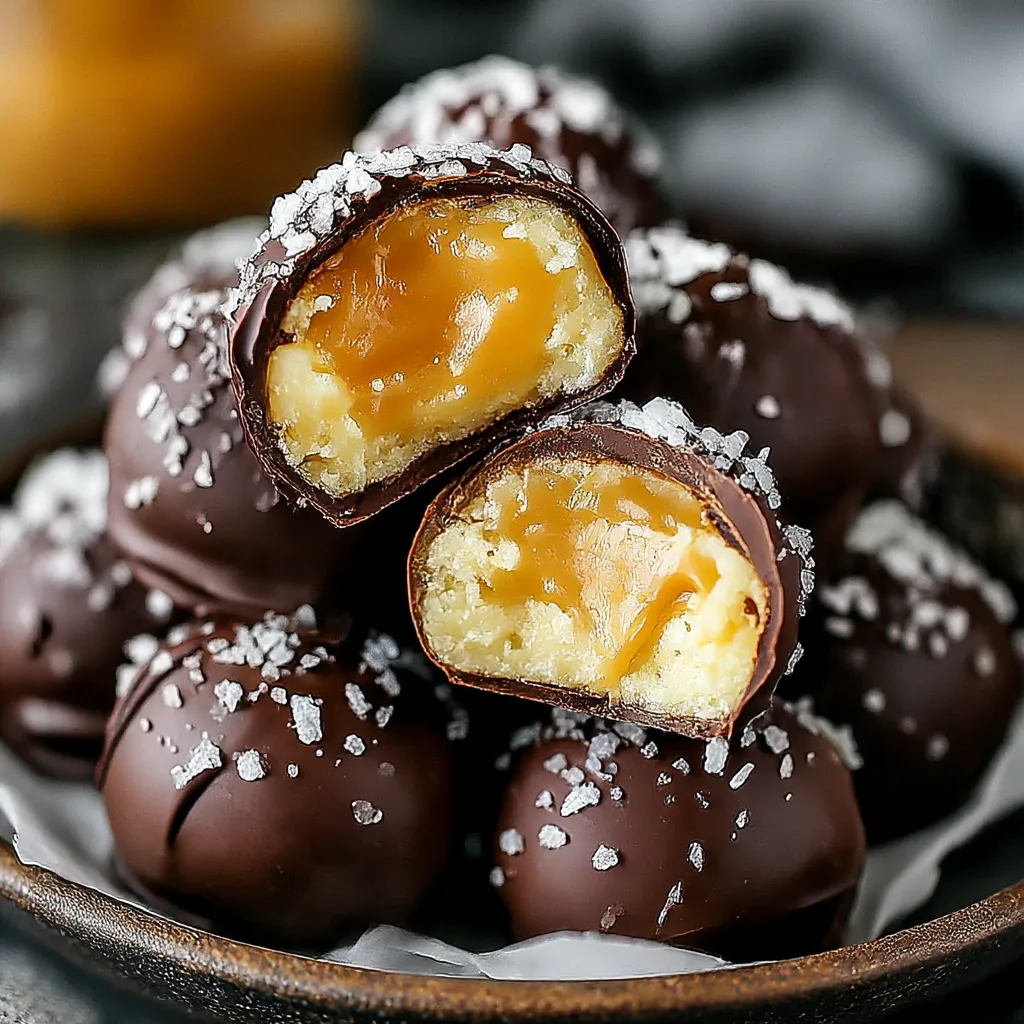 Chocolate candies with a filling of caramel and nuts.