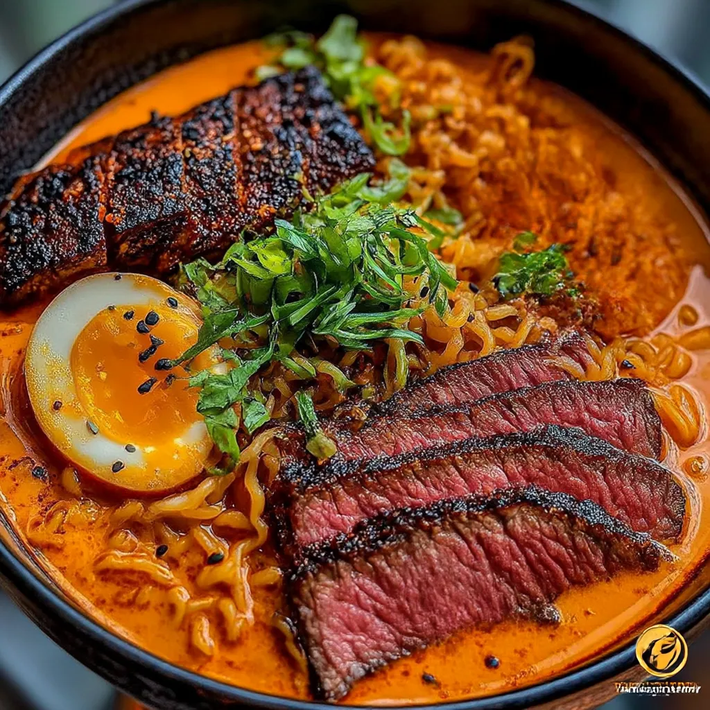 A bowl of noodles with meat and vegetables.