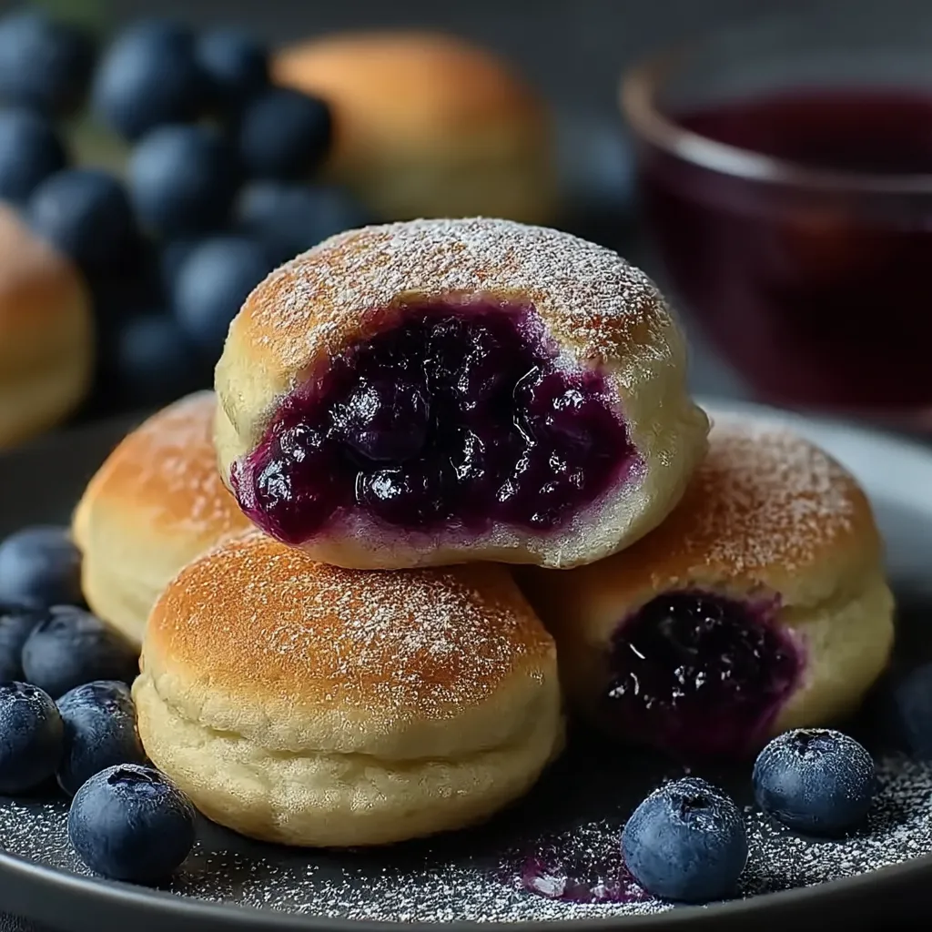 A plate of blueberry filled pastries.
