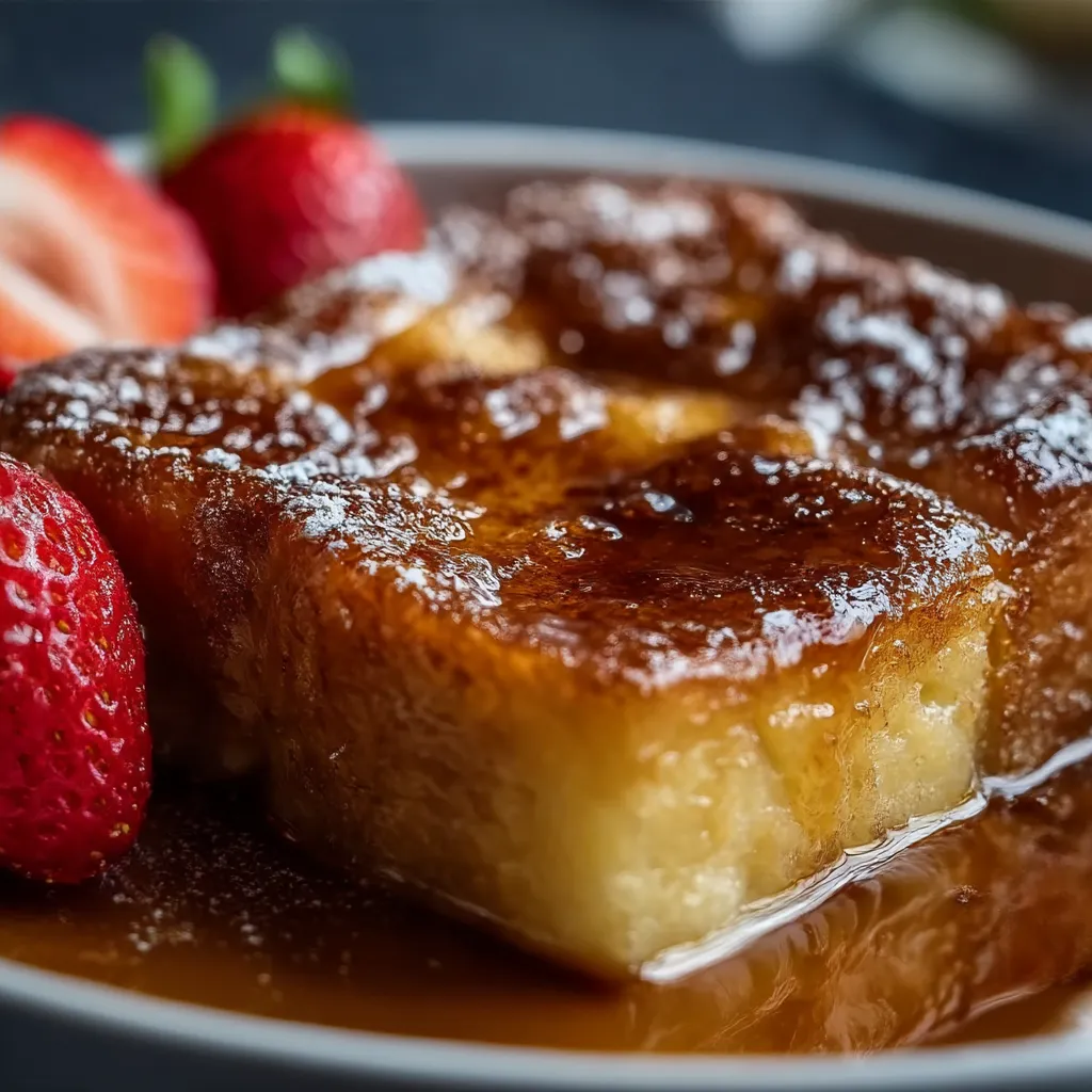 A plate of food with strawberries and a cake.
