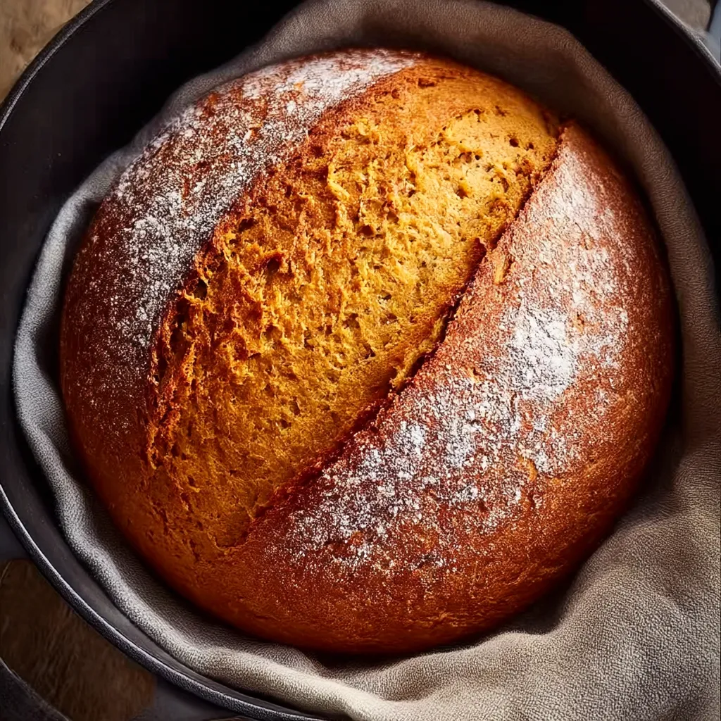 A loaf of bread with a white cloth underneath.