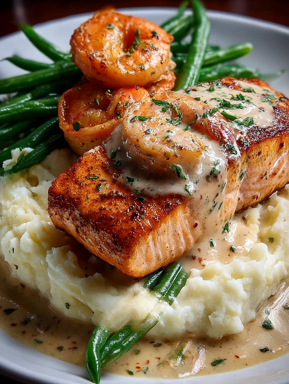 A plate of food with fish and potatoes.