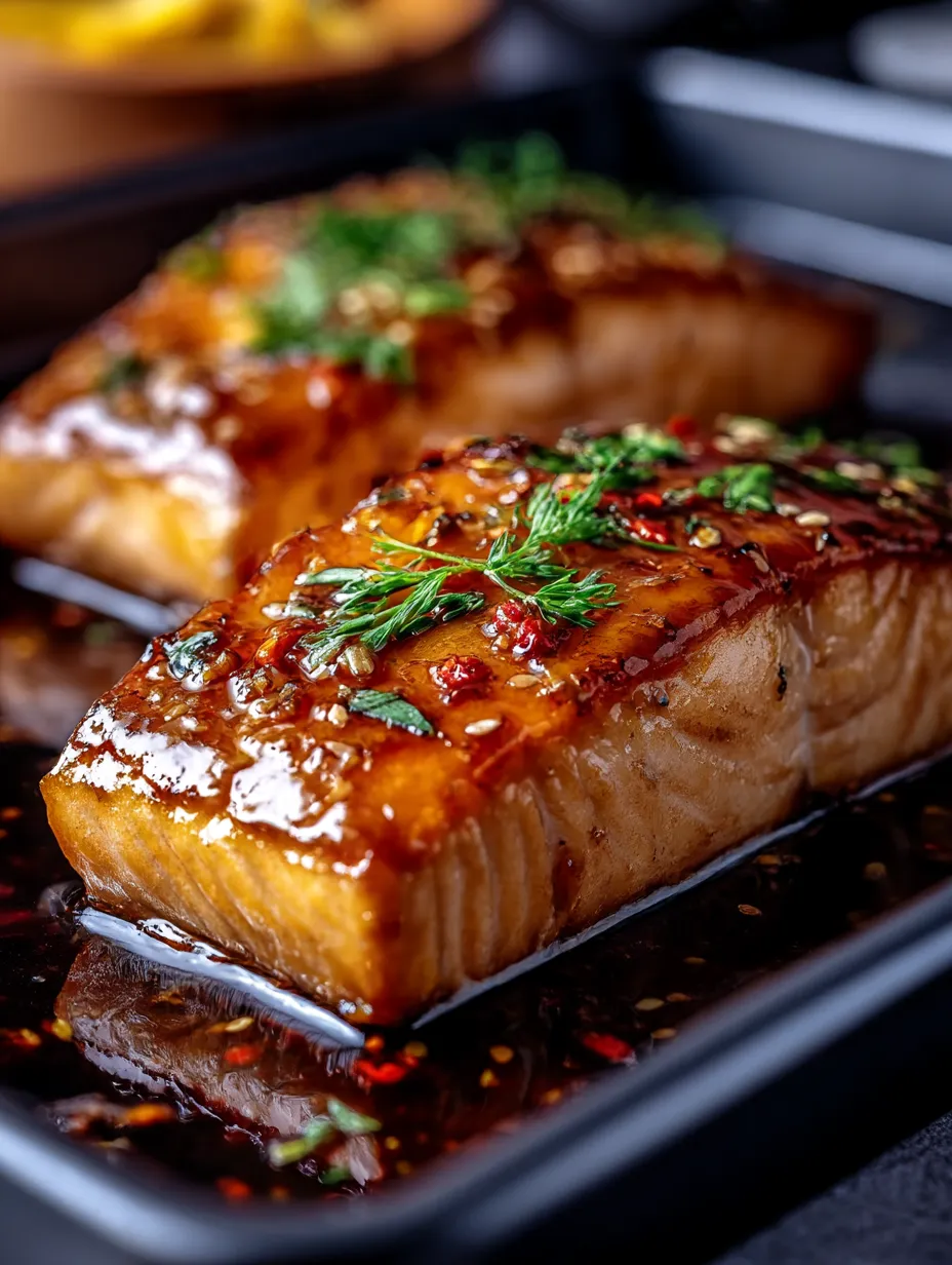 Two pieces of fish with herbs on top.