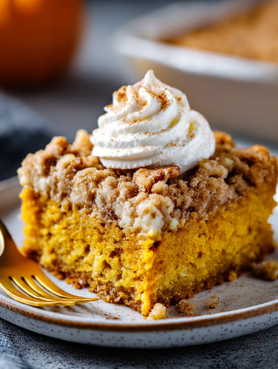 A slice of cake with whipped cream on top.