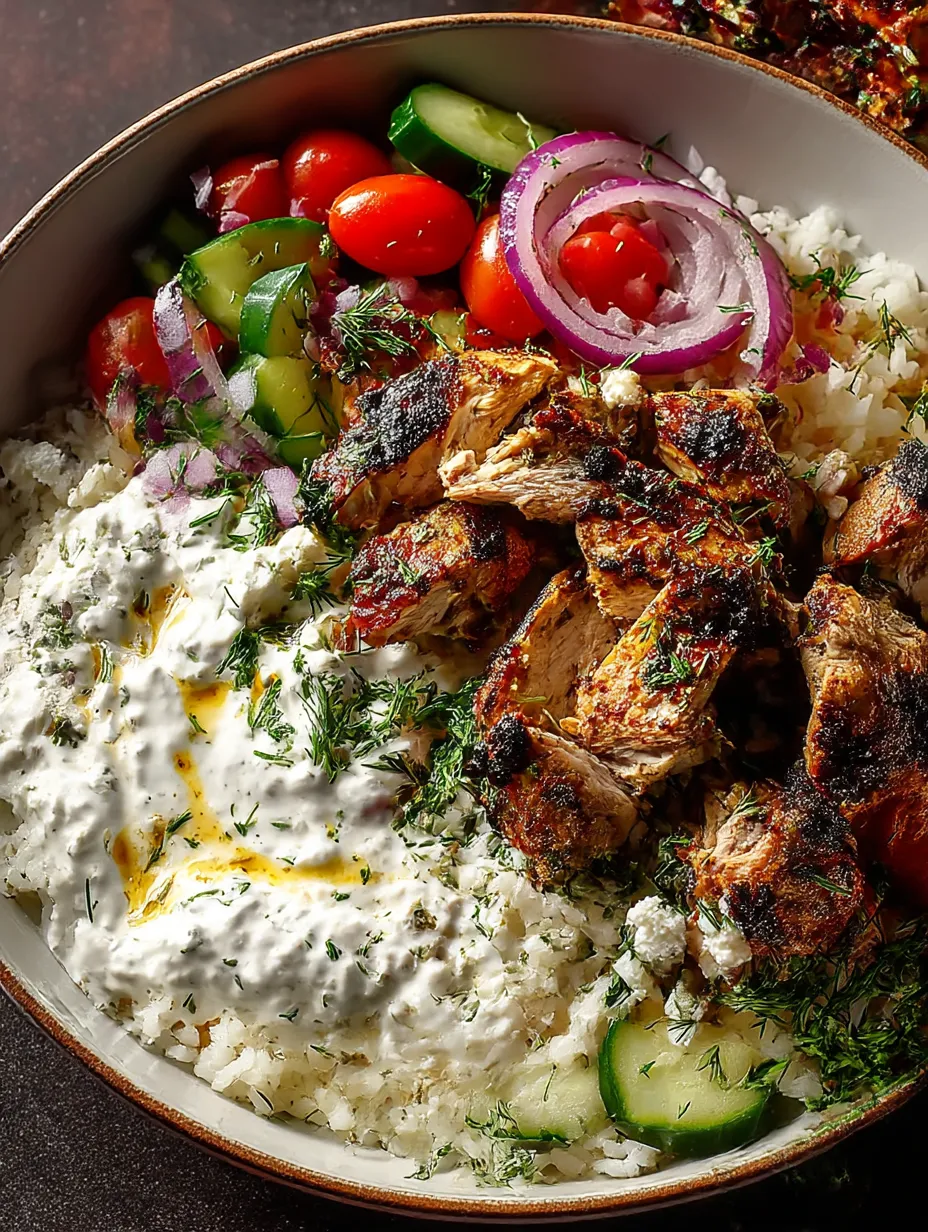 A bowl of food with meat, tomatoes, onions, and rice.