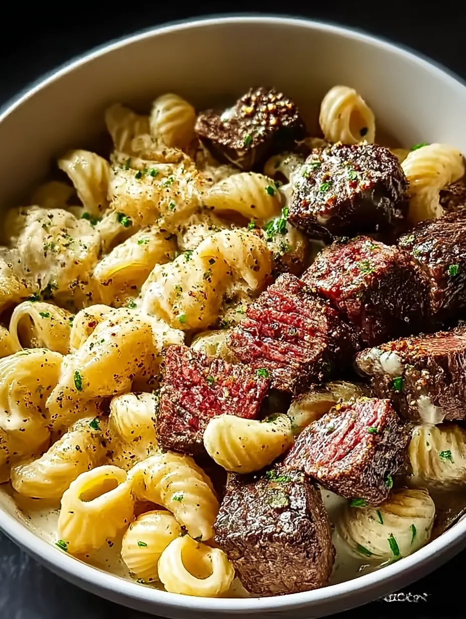 A bowl of pasta with meat and cheese.