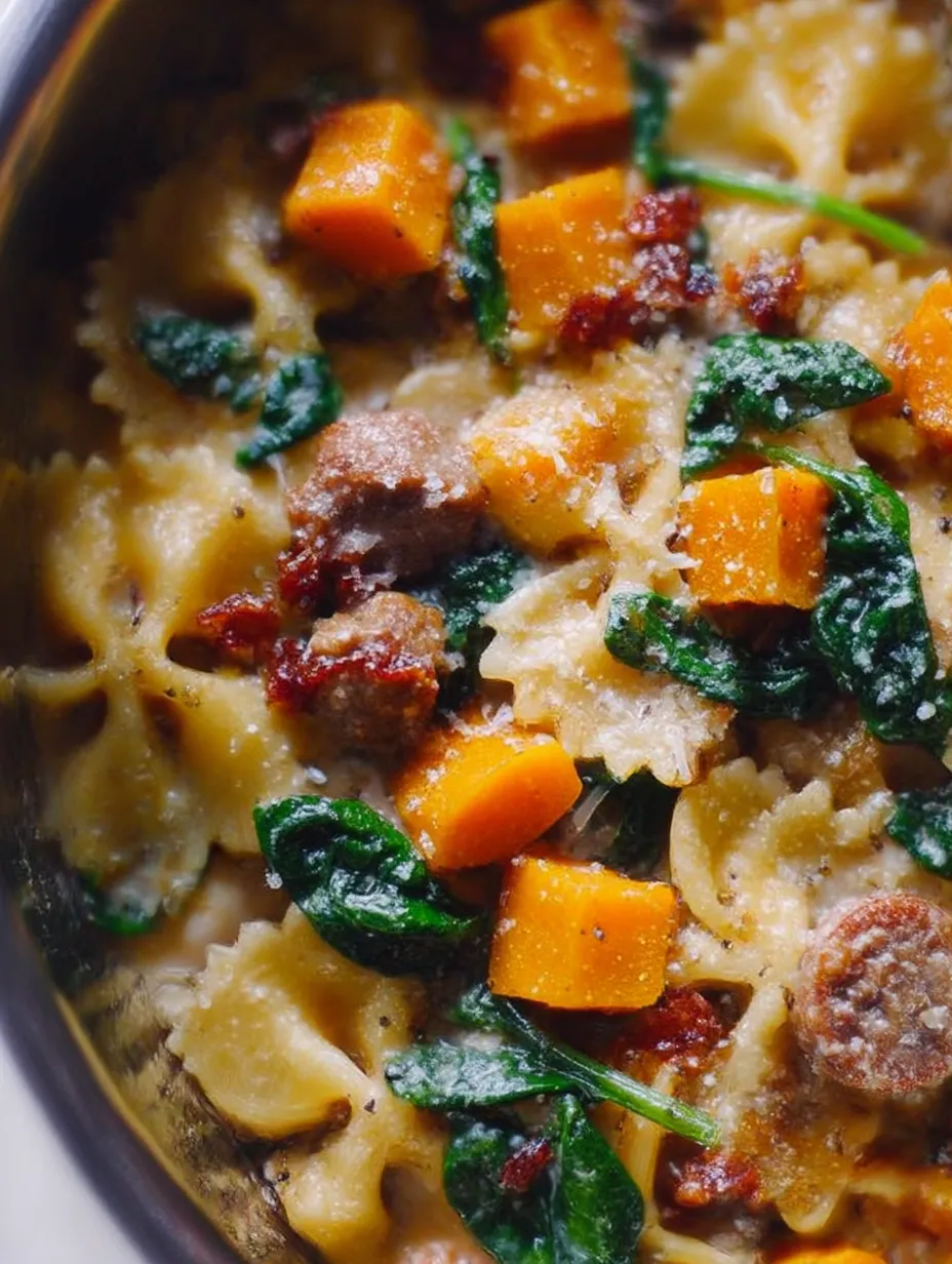 A bowl of pasta with meat and vegetables.