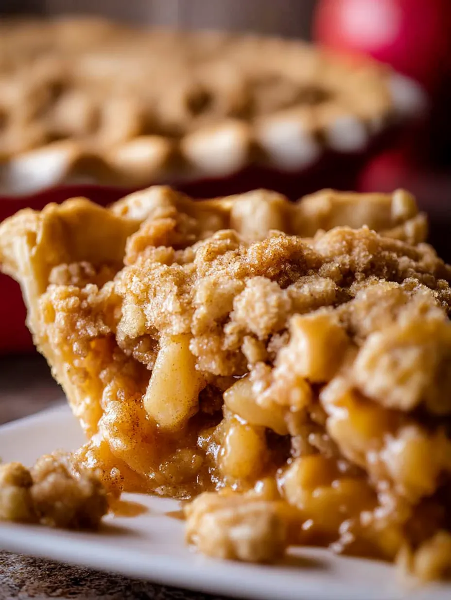 A slice of pie on a plate.