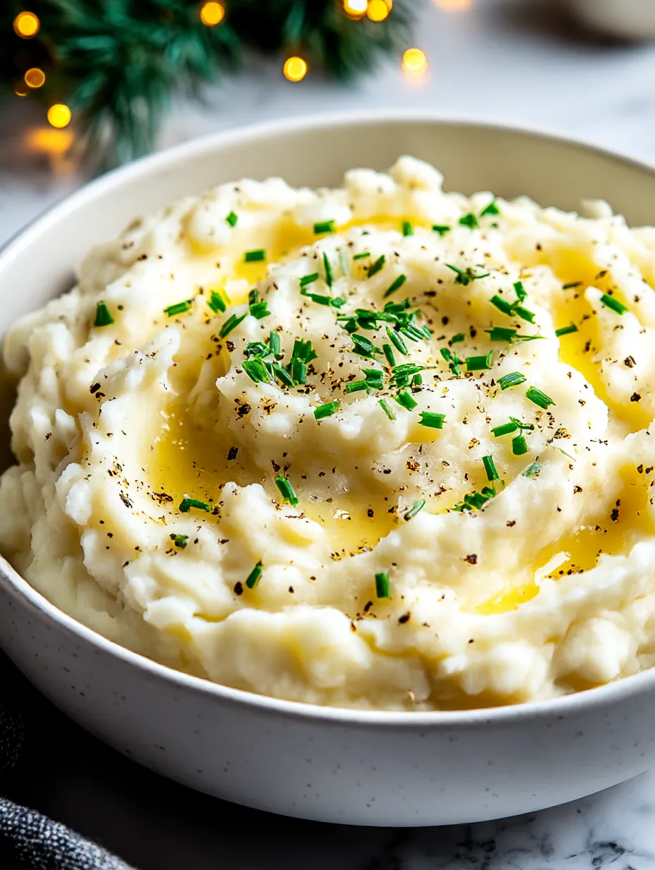 A bowl of mashed potatoes with green onions.