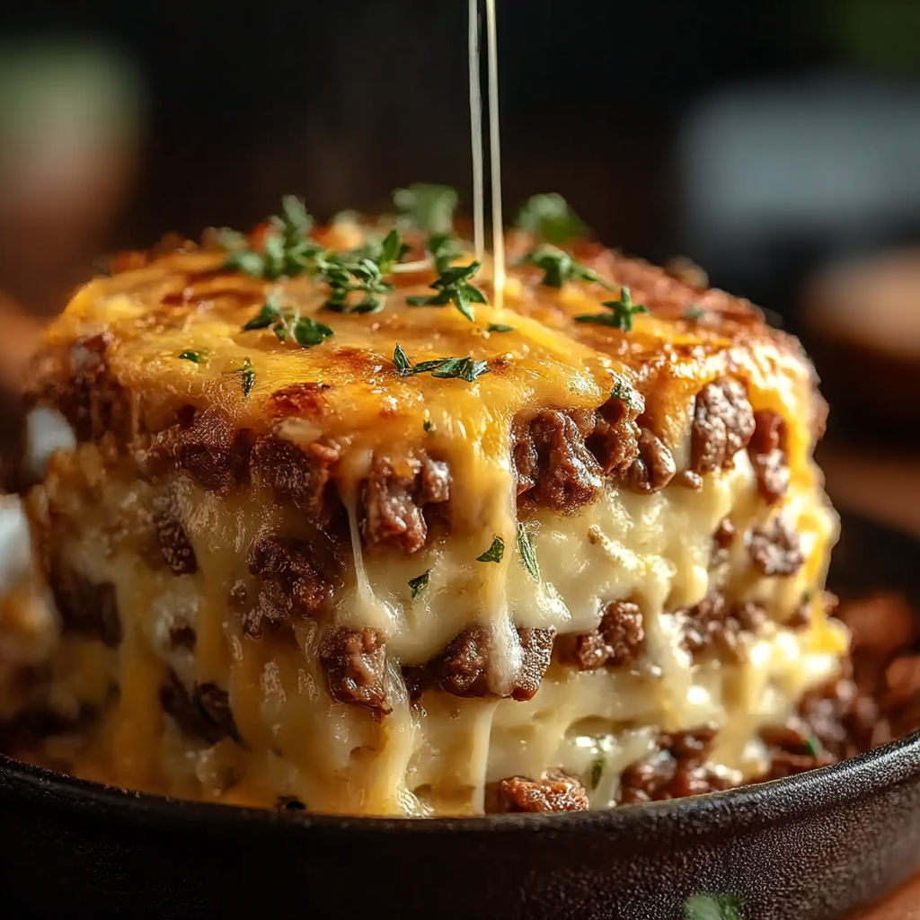 A recipe for a cheese and meat dish.