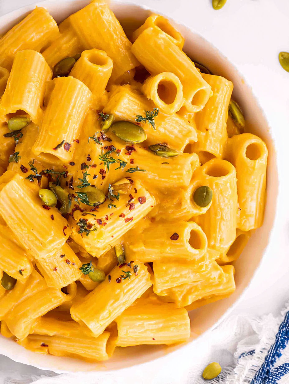 A bowl of pasta with a sprinkle of seasoning.