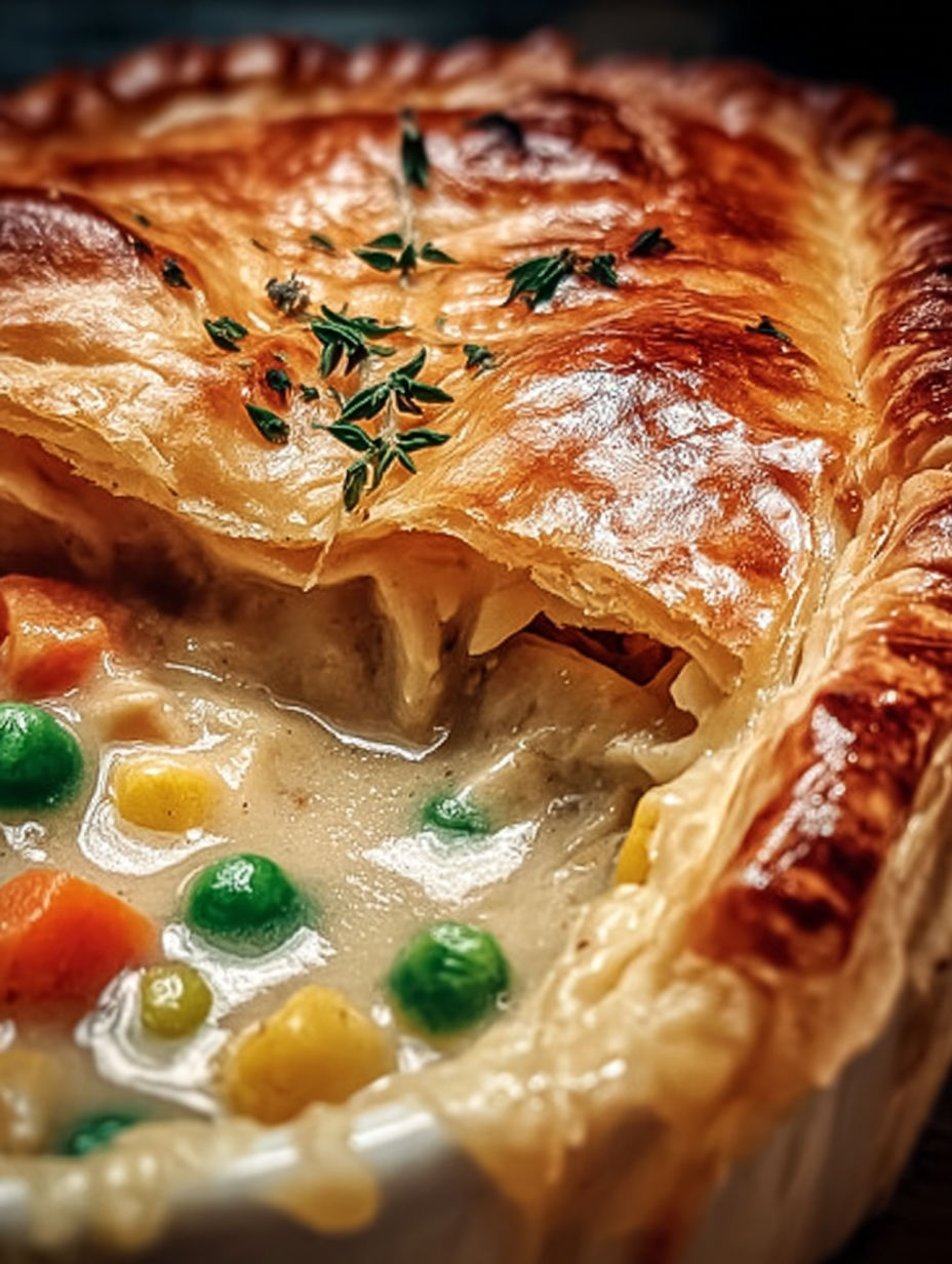 A close up of a pastry filled with vegetables.