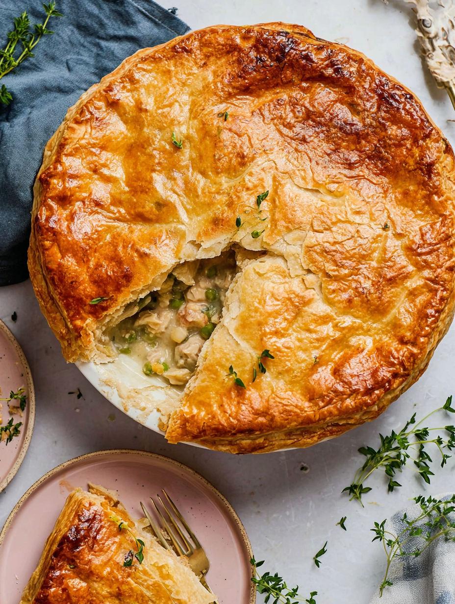 A pie with a slice missing.