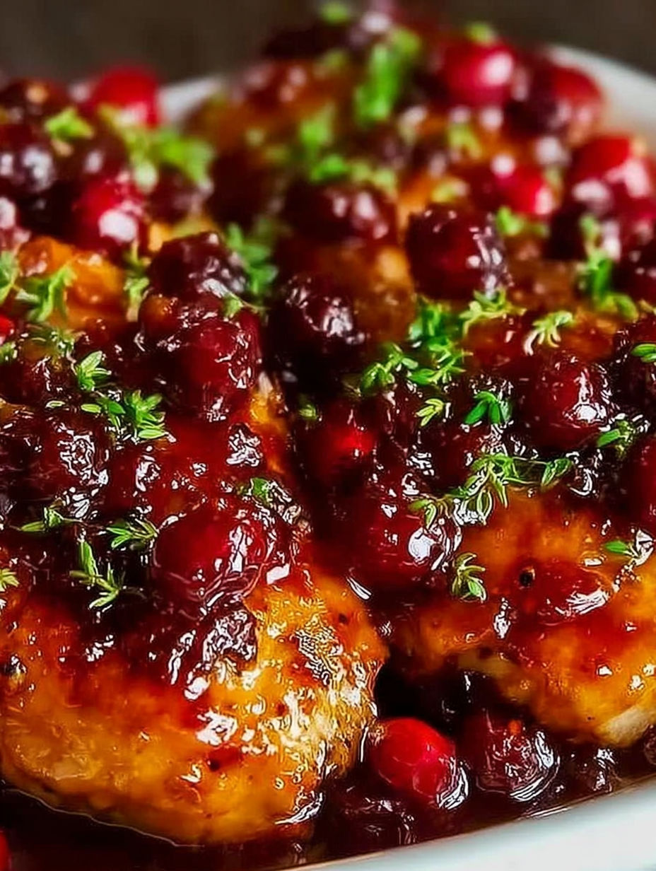 A close up of a dish with a sauce and a pile of fruit.