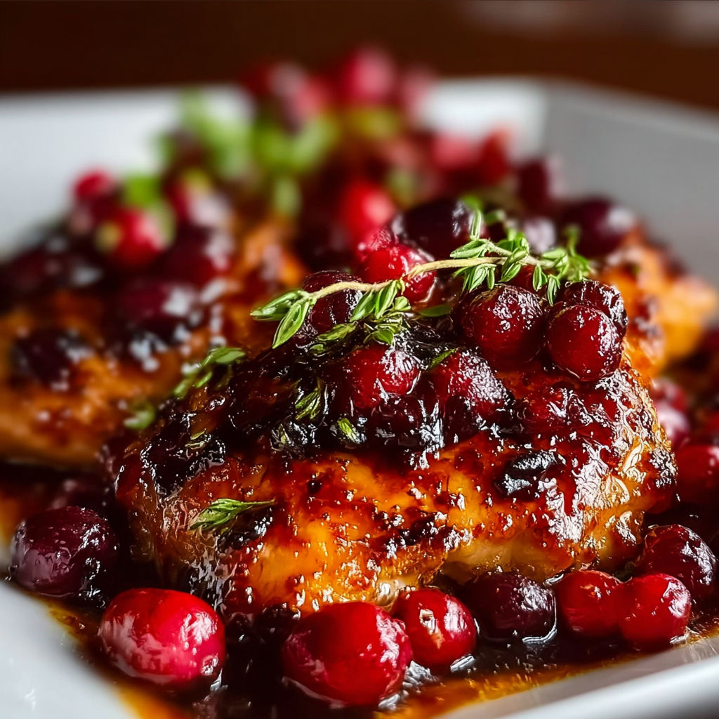 A plate of food with a sauce and a garnish of herbs.