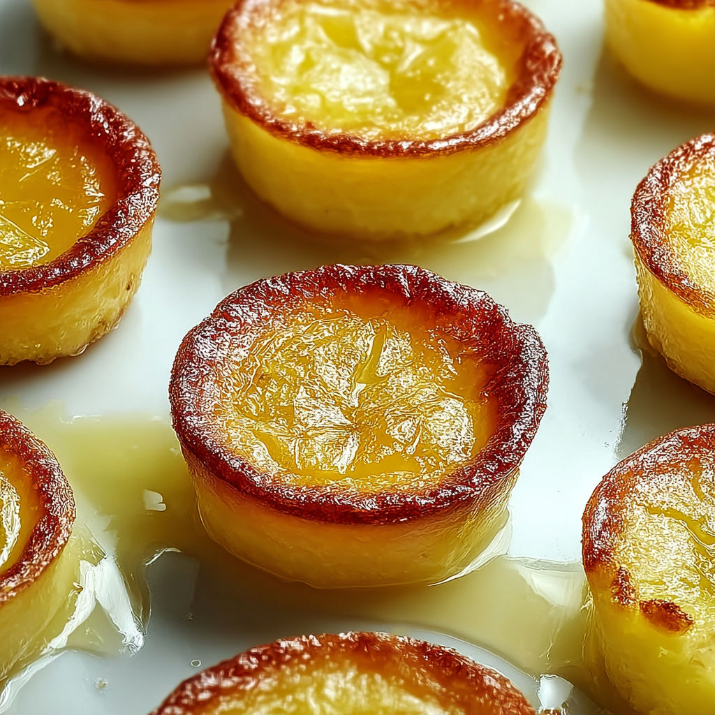 A plate of small, round, fried foods with a sauce drizzled over them.
