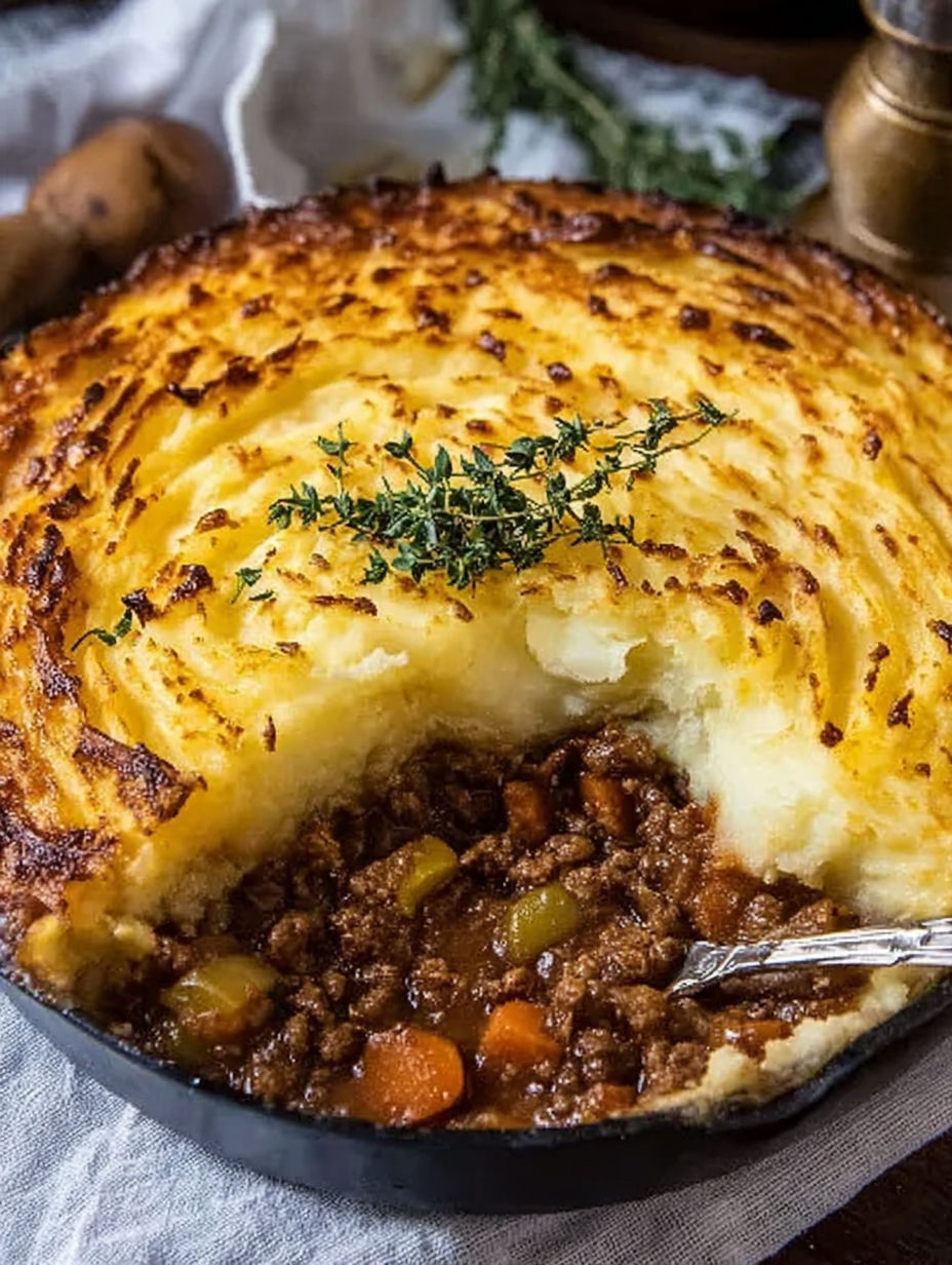 A close up of a potato casserole with a fork in it.