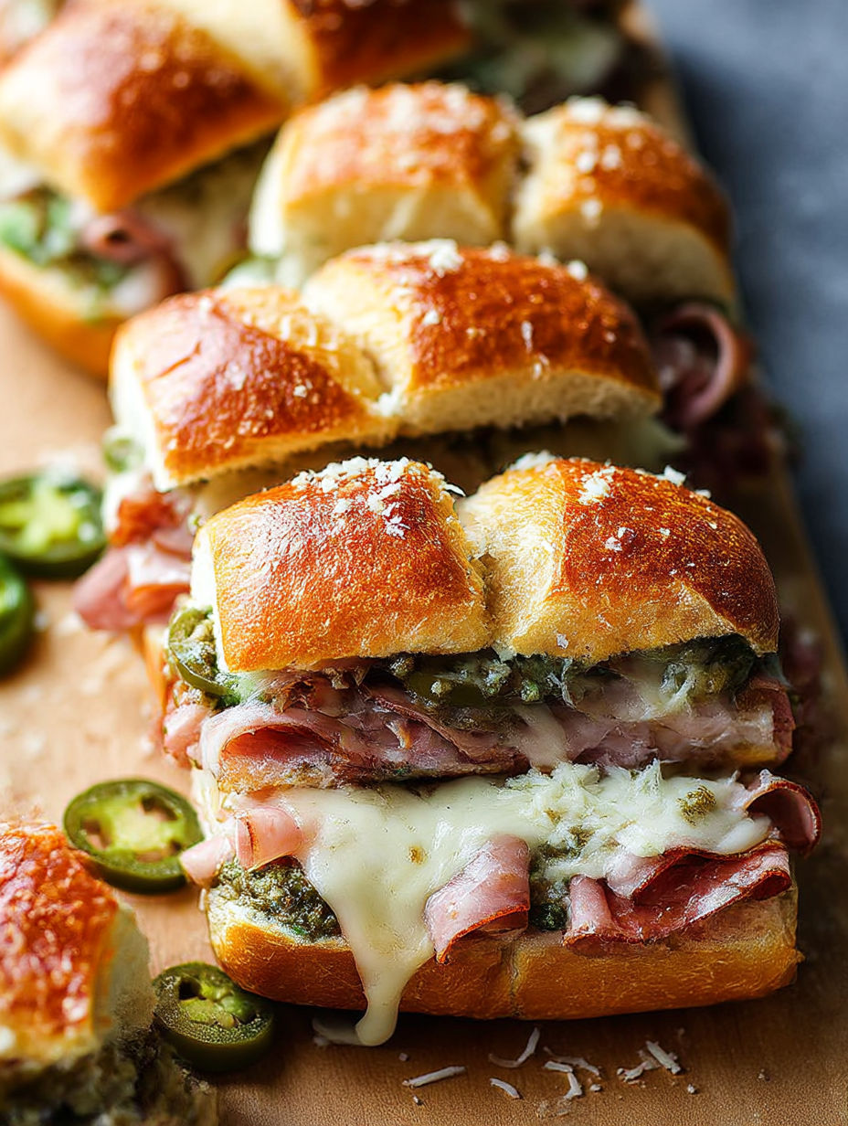 A sandwich with meat and cheese on a bun.