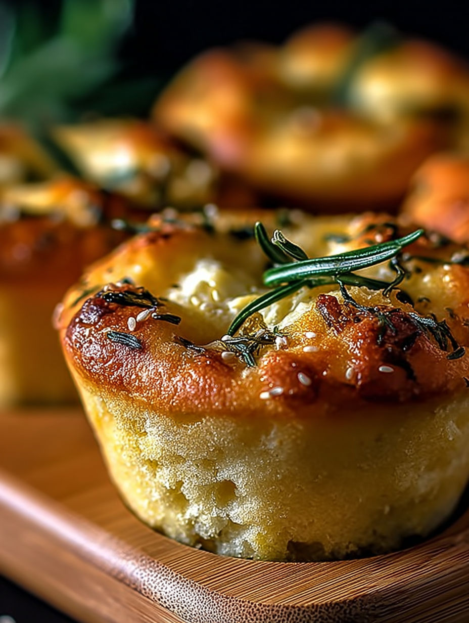 A recipe for a cheese and herb muffin.
