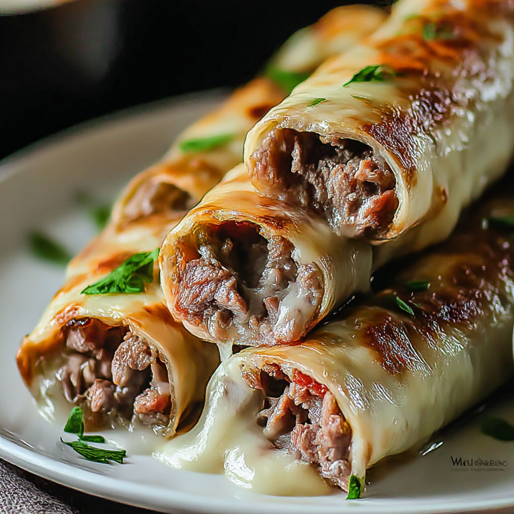 A plate of food with meat and cheese.